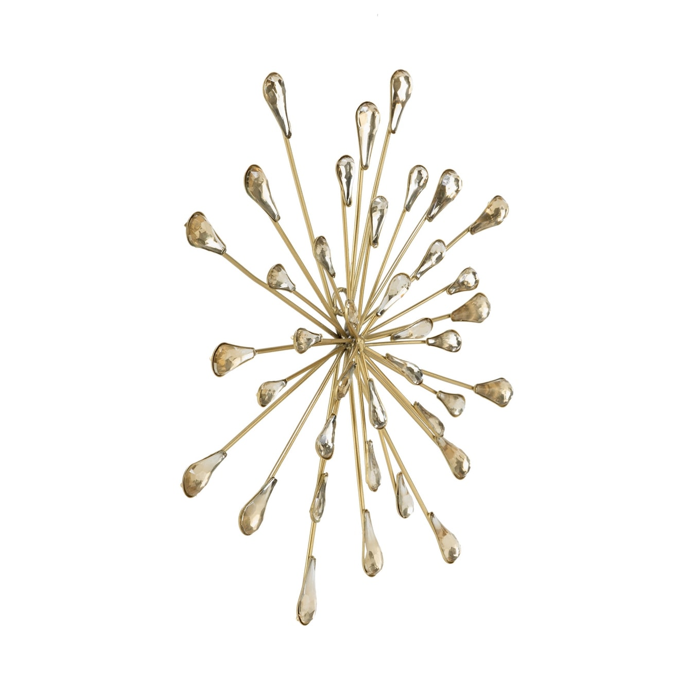 Décoration murale en métal doré et perles transparentes de 12,5 diamètres