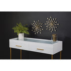 Décoration murale en métal doré et perles transparentes de 12,5 diamètres