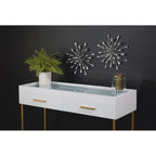 Décoration murale en métal argenté et perles transparentes de 12,5 diamètres, motif étoile