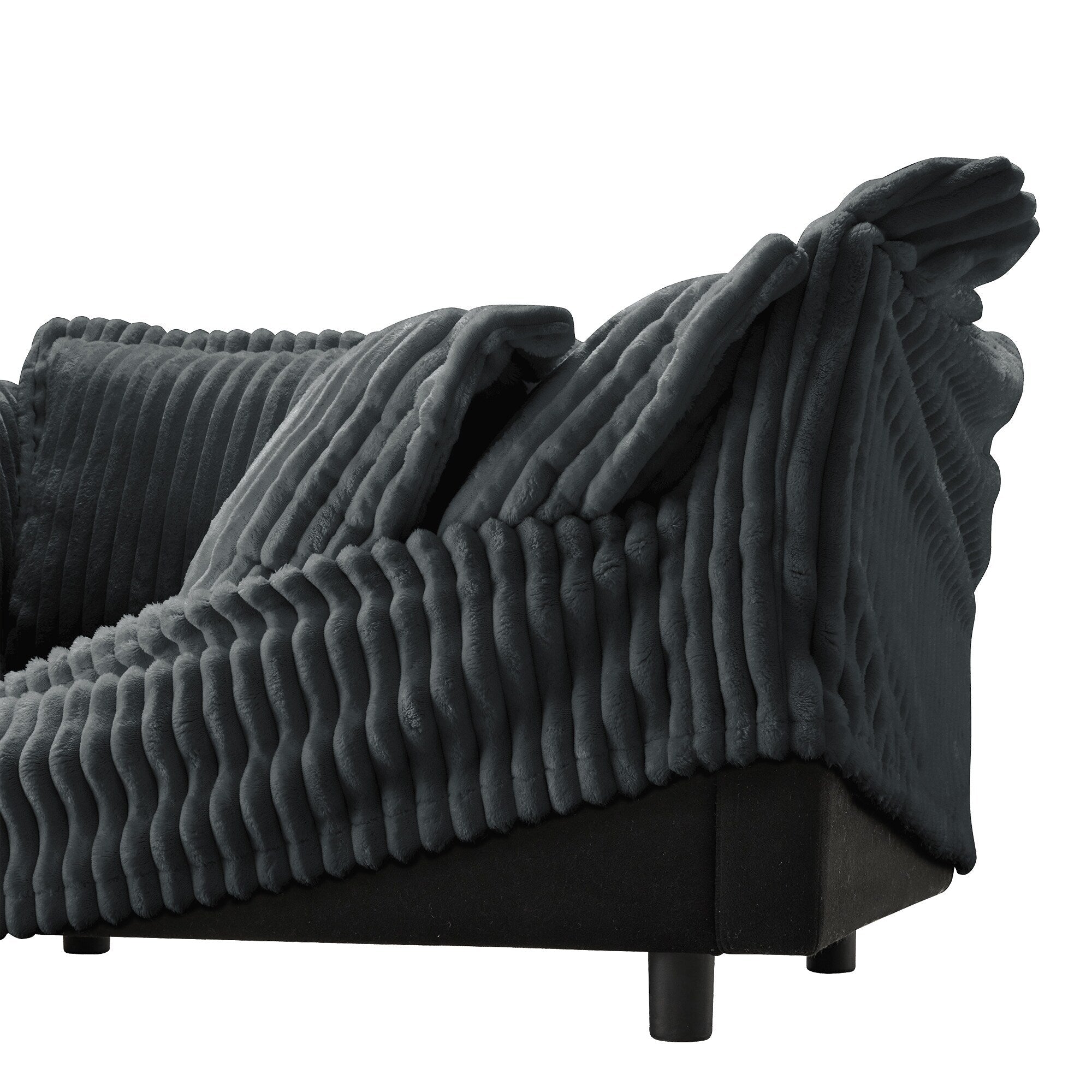 Canapé 4 places en velours côtelé 120 avec plusieurs grands coussins moelleux pour le salon et la chambre