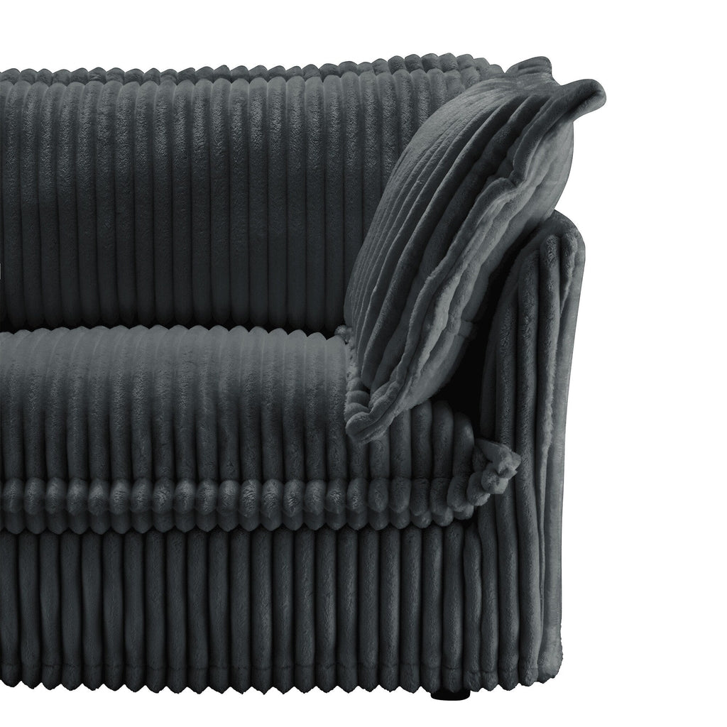 Canapé 4 places en velours côtelé 120 avec plusieurs grands coussins moelleux pour le salon et la chambre