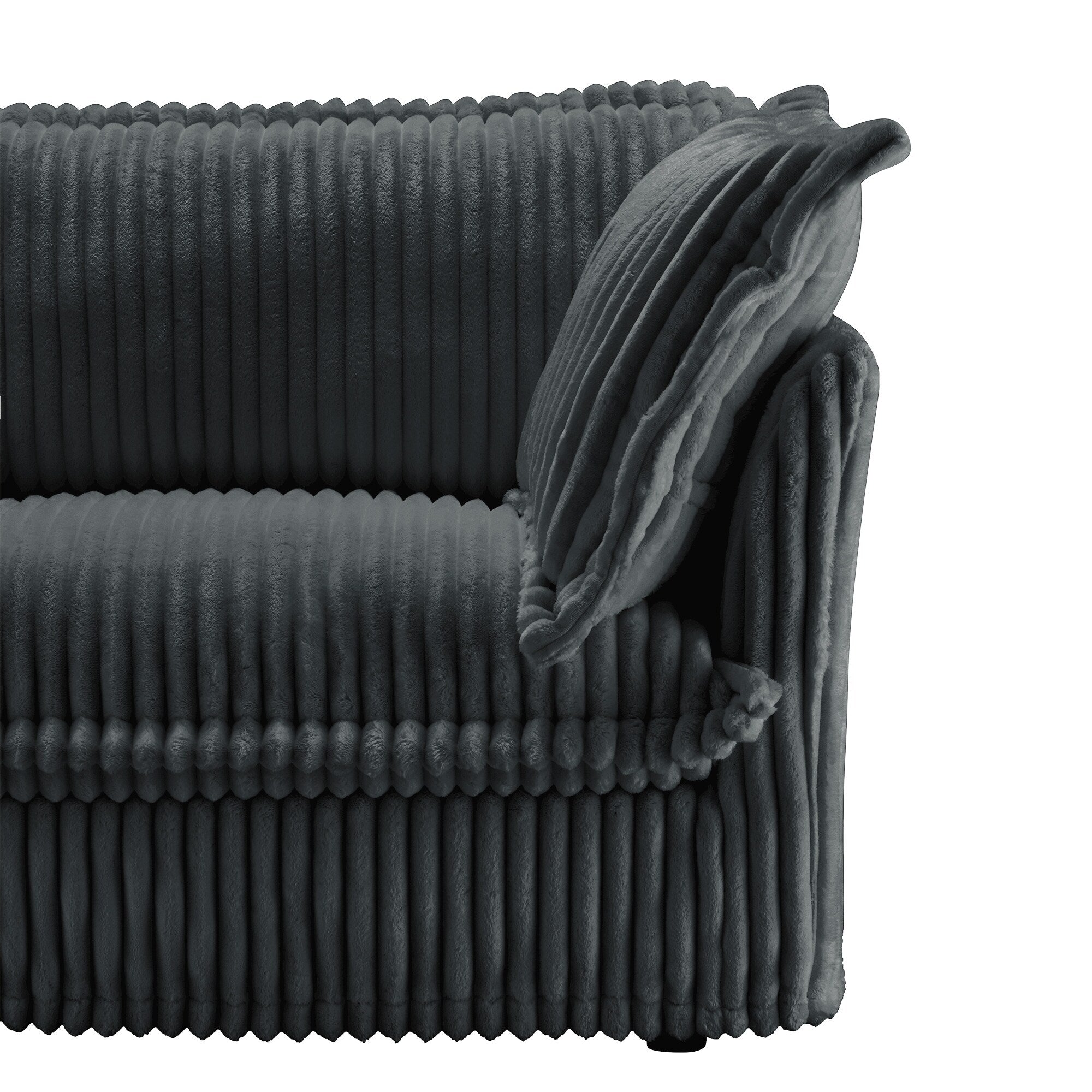 Canapé 4 places en velours côtelé 120 avec plusieurs grands coussins moelleux pour le salon et la chambre