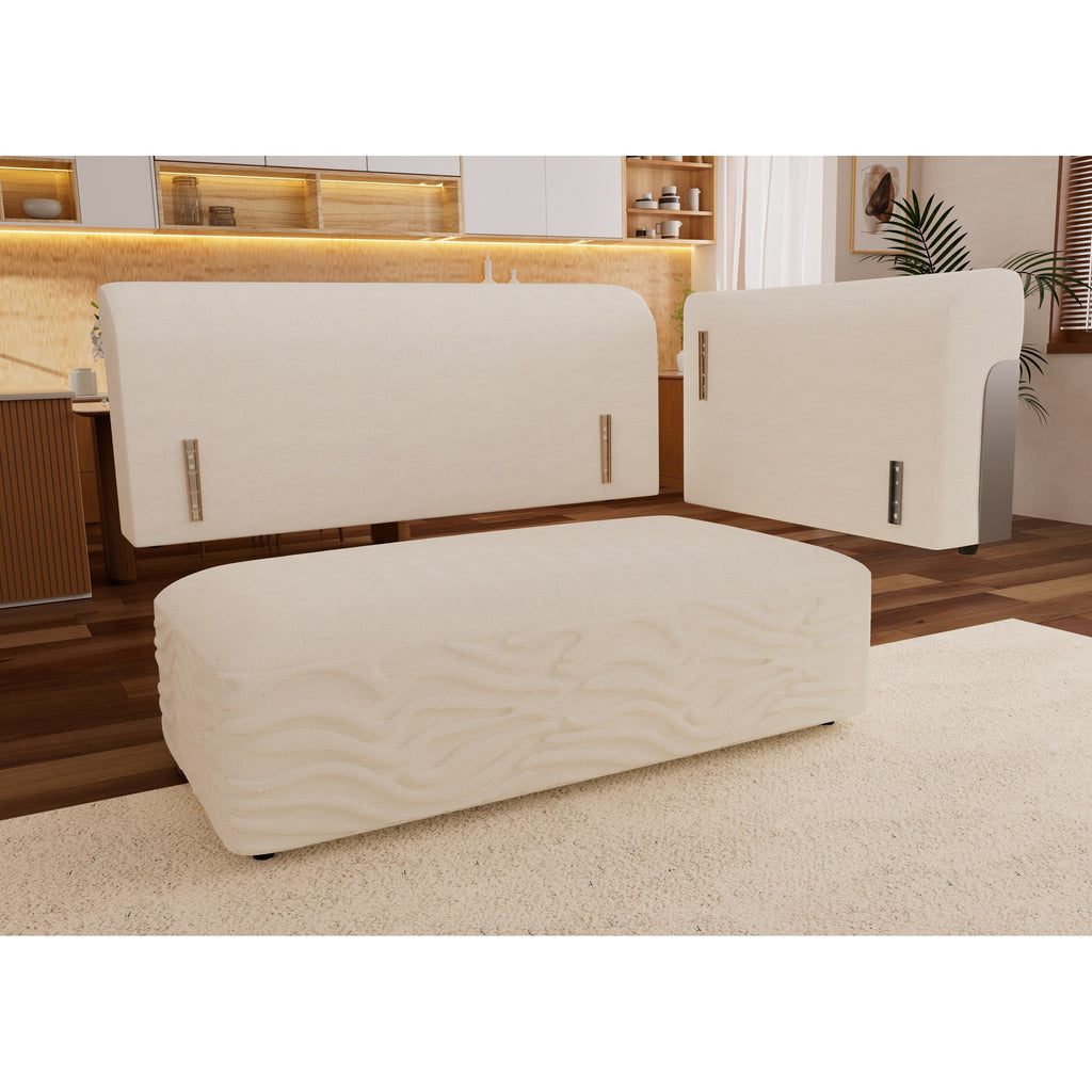 Canapé 4 places en tissu 127,4 avec assise profonde et confortable en forme de nuage avec oreillers