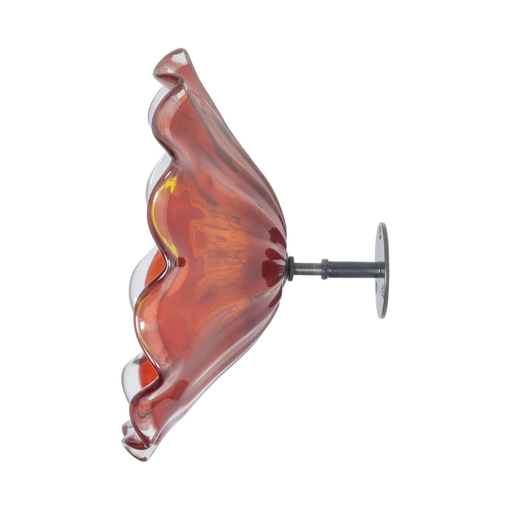 Décoration murale en verre rouge Fiore Bloom de 12 pouces de diamètre