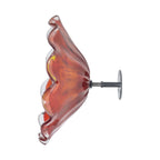 Décoration murale en verre rouge Fiore Bloom de 12 pouces de diamètre