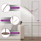 Lampadaire de travail/lecture à LED 12 W à intensité variable avec télécommande et commande tactile - N/A