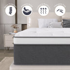 12 matelas hybrides en mousse à mémoire de forme infusée de gel rafraîchissant et à ressorts
