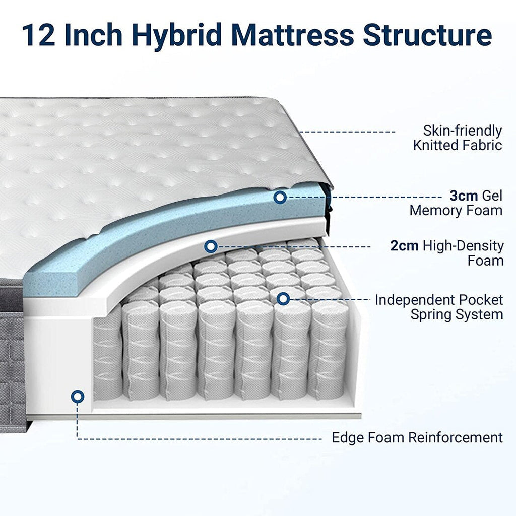 Matelas hybride à plateau-coussin mi-ferme 12