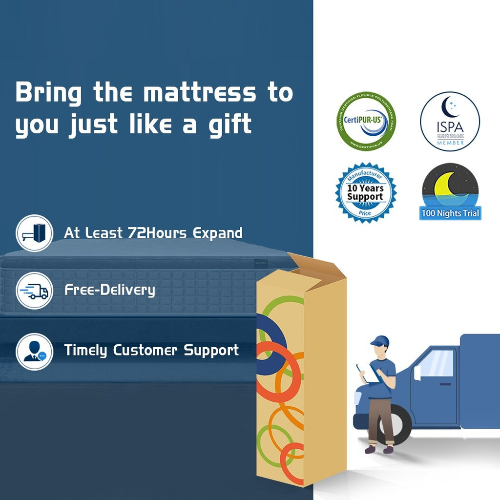 Matelas hybride à plateau-coussin mi-ferme 12