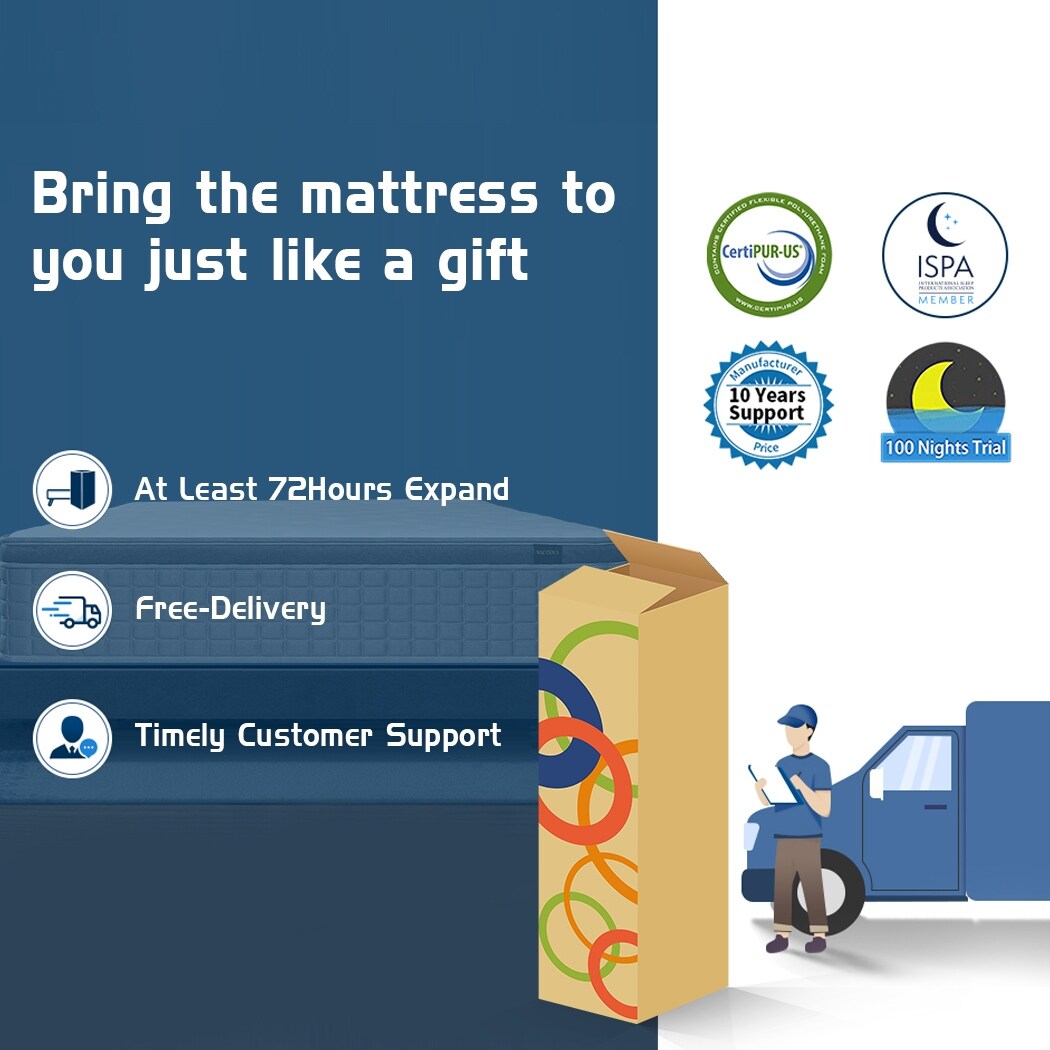 Matelas hybride à plateau-coussin mi-ferme 12