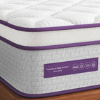 Matelas hybride médium 12 pouces - Mousse de charbon de bambou, soutien 5 zones, certifié CertiPUR-US - Blanc