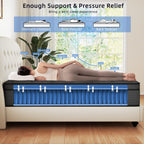 12 matelas hybrides en mousse à mémoire de forme moyenne dans une boîte