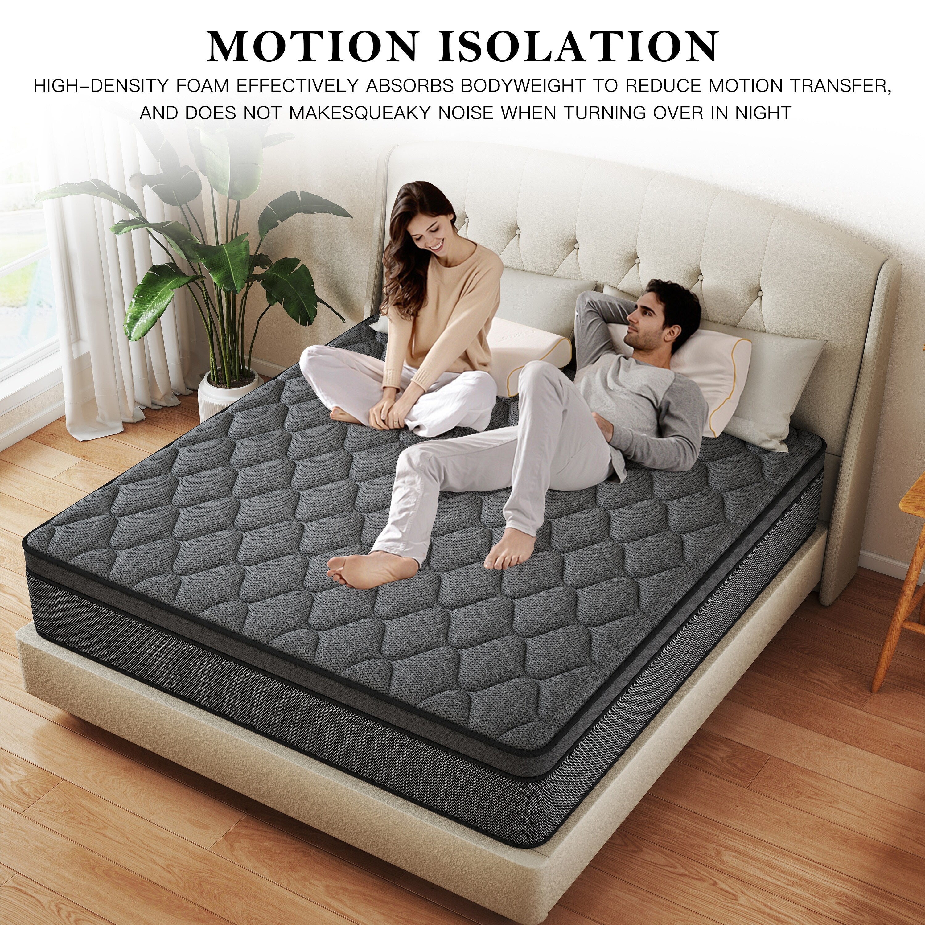 12 matelas hybrides en mousse à mémoire de forme moyenne dans une boîte