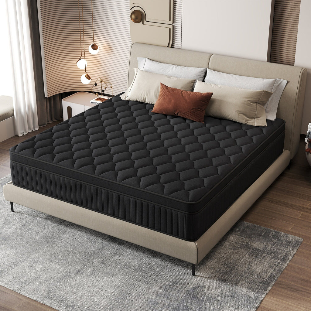 Matelas hybride à ressorts ensachés de taille moyenne, 12 pièces, dans une boîte