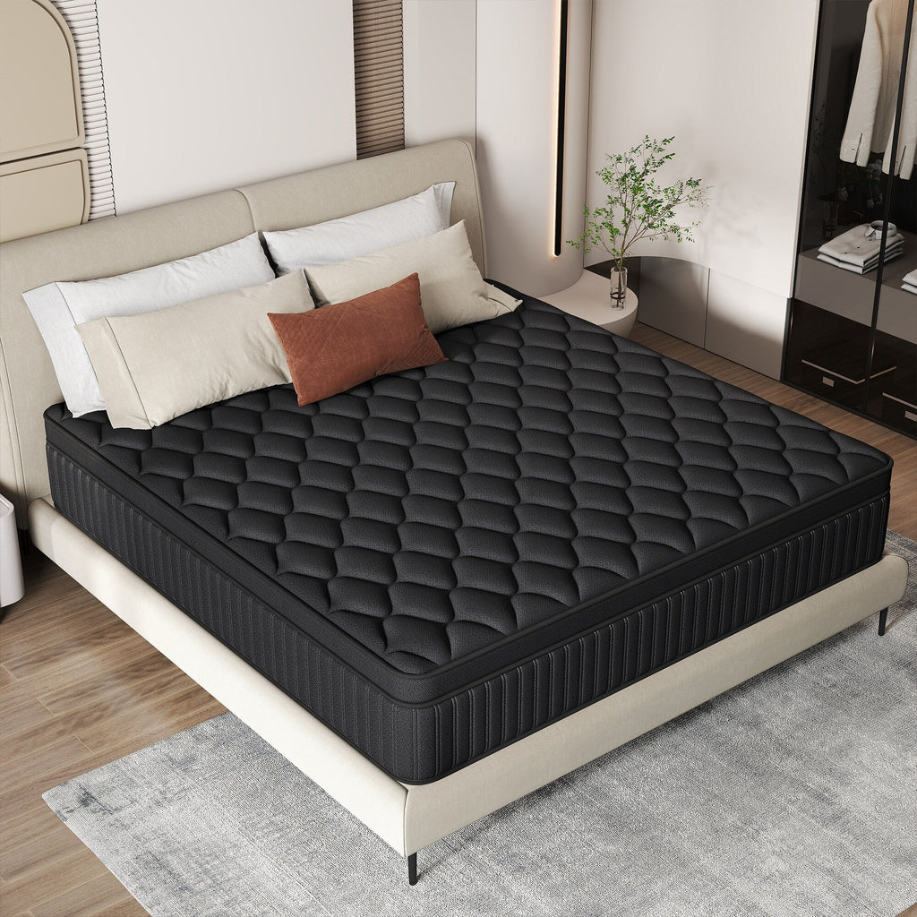 Matelas hybride à ressorts ensachés de taille moyenne, 12 pièces, dans une boîte