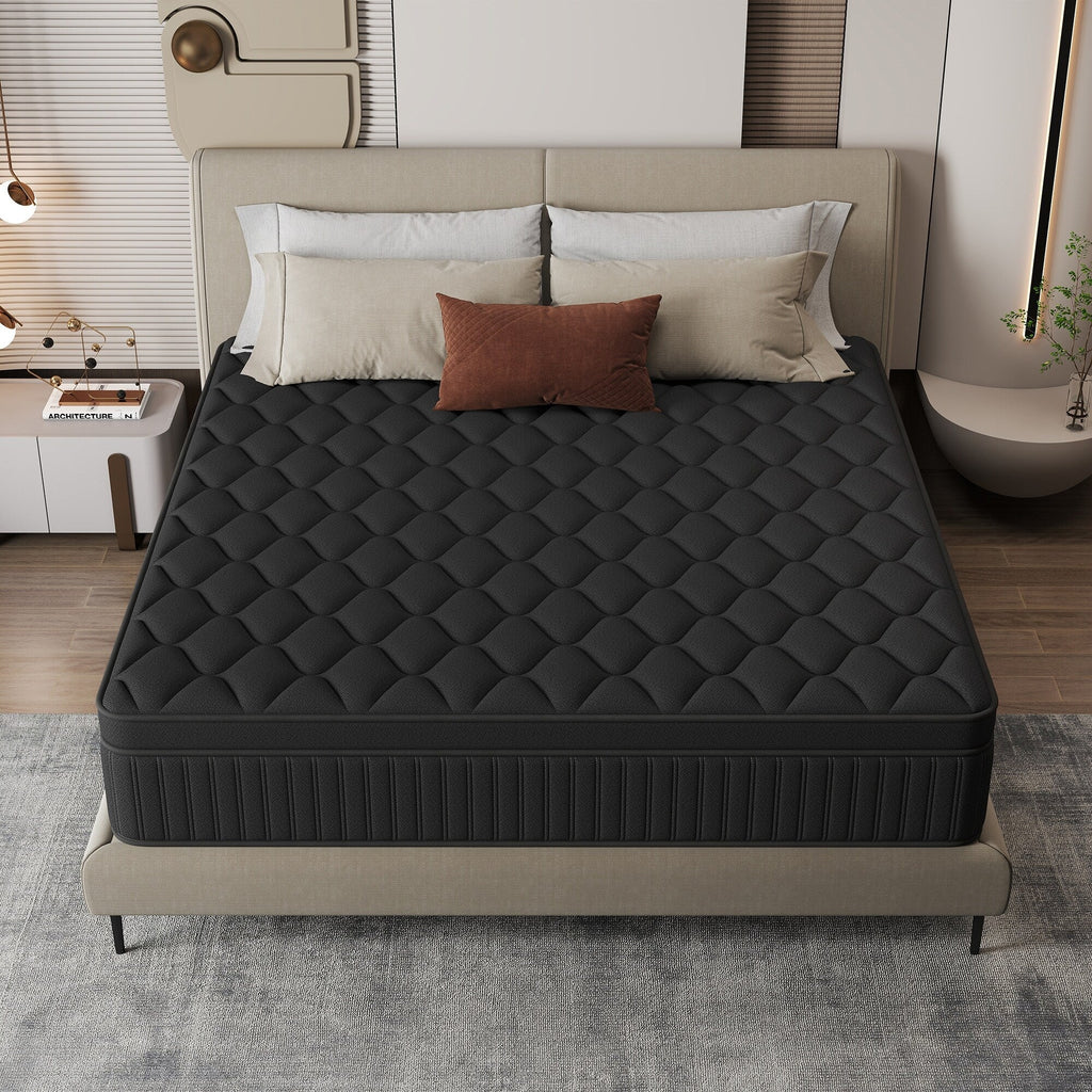 Matelas hybride à ressorts ensachés de taille moyenne, 12 pièces, dans une boîte