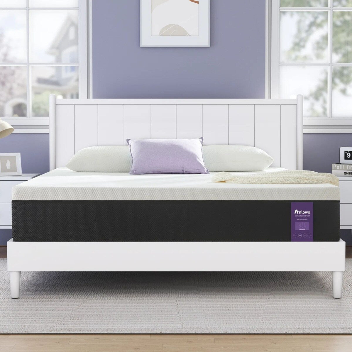 Matelas en mousse à mémoire de forme moyennement souple et silencieux, infusé de gel