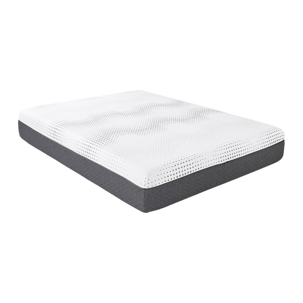 Matelas hybride à 12 ressorts ensachés en mousse moelleuse et gel au thé vert, livré dans une boîte