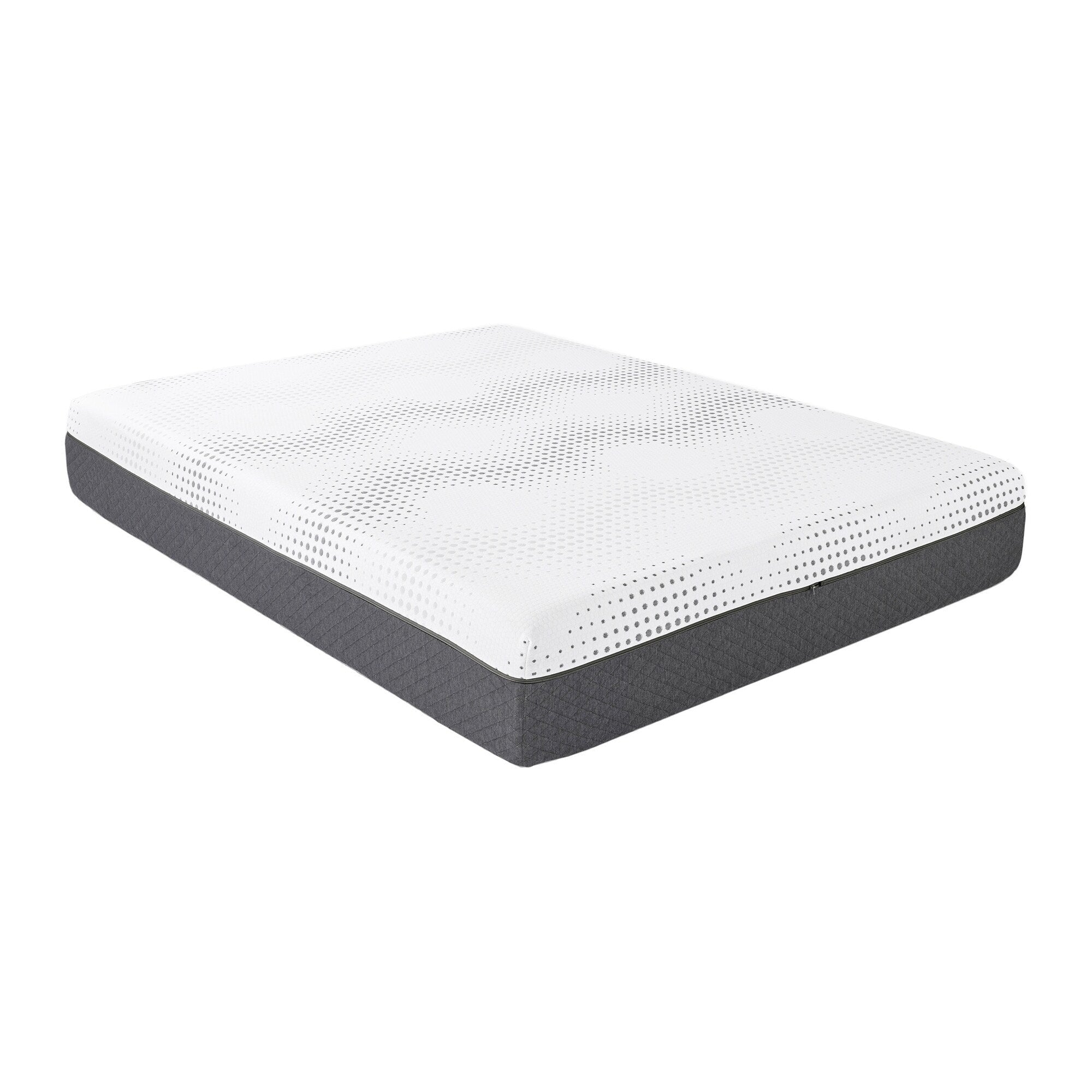Matelas hybride à 12 ressorts ensachés en mousse moelleuse et gel au thé vert, livré dans une boîte