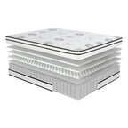 Matelas Queen Size 12 places, matelas hybride matelassé hautement respirant, blanc, matelas en mousse moelleuse dans une boîte, matelas confort de luxe