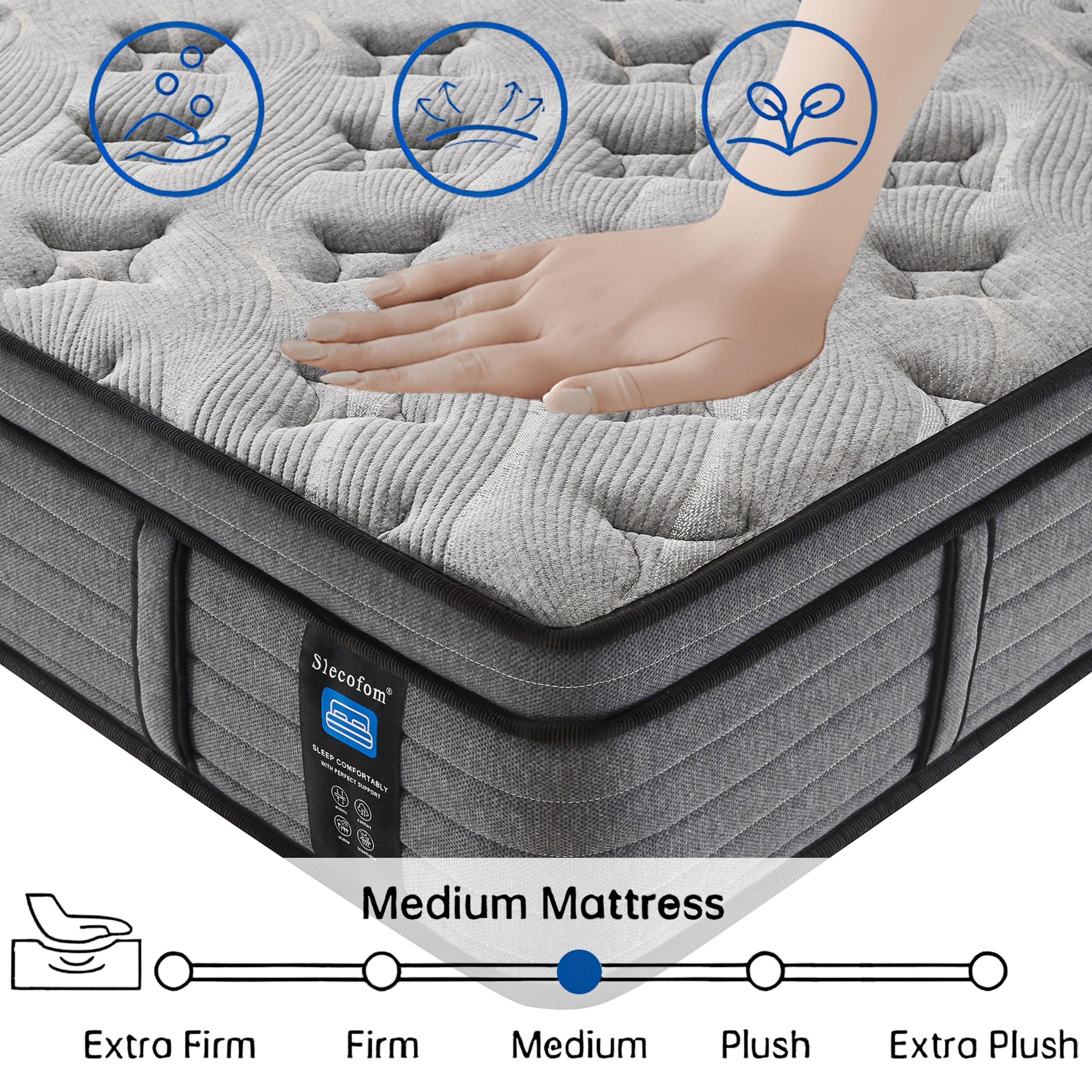 Matelas hybride en mousse à mémoire de forme moyenne de 12 pouces dans une boîte, pour un soutien des bords et une isolation des mouvements