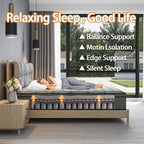 Matelas hybride en mousse à mémoire de forme moyenne de 12 pouces dans une boîte, pour un soutien des bords et une isolation des mouvements