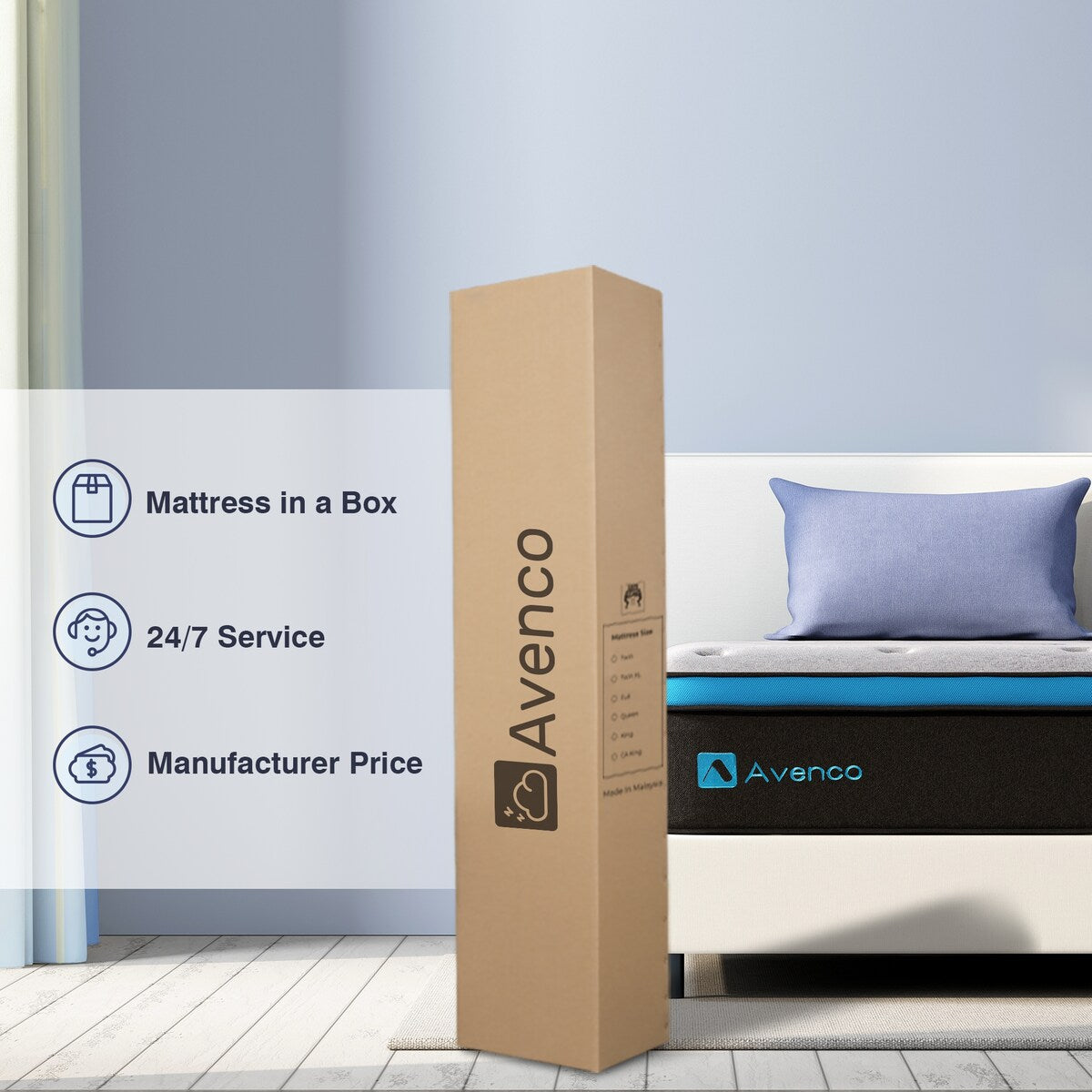 Matelas hybride à plateau-coussin moyen de 12 po