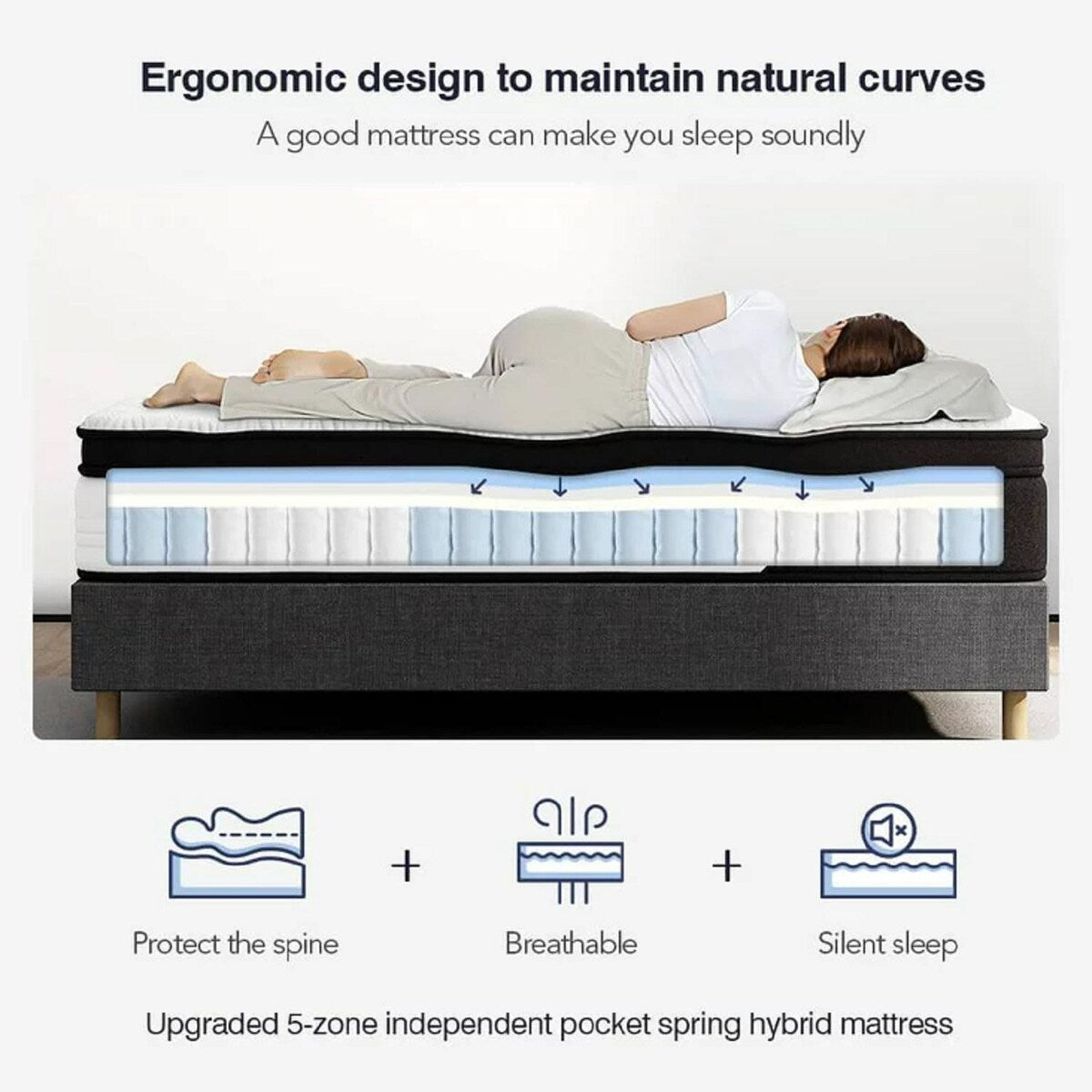 Matelas hybride à plateau-coussin moyen de 12 po