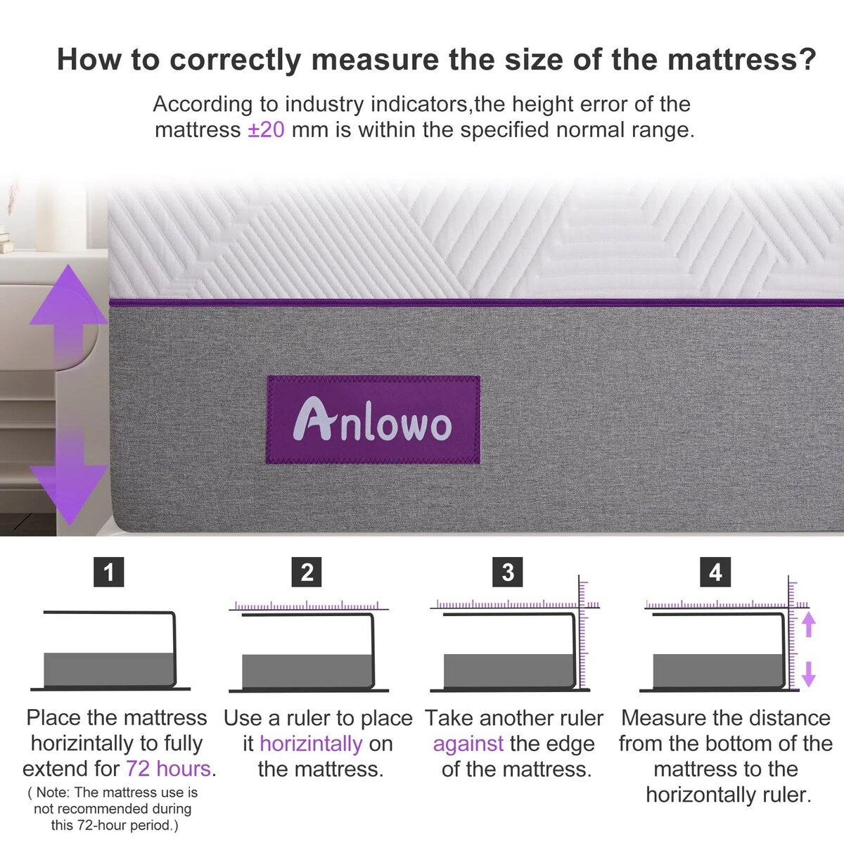 Matelas en mousse à mémoire de forme en gel moelleux de 12 pouces, lit dans une boîte