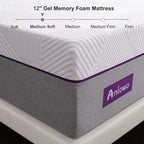 Matelas en mousse à mémoire de forme en gel moelleux de 12 pouces, lit dans une boîte