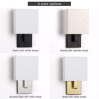 Applique murale en bronze foncé de 30 cm de hauteur avec abat-jour en tissu avoine