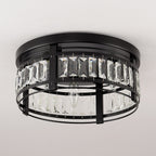 Lustre encastré moderne en cristal noir à 3 lumières pour couloir 13.3