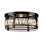 Lustre encastré moderne en cristal noir à 3 lumières pour couloir 13.3