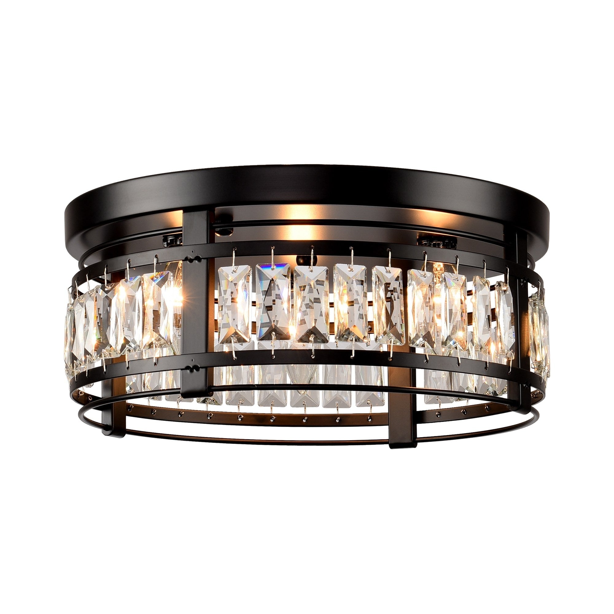 Lustre encastré moderne en cristal noir à 3 lumières pour couloir 13.3