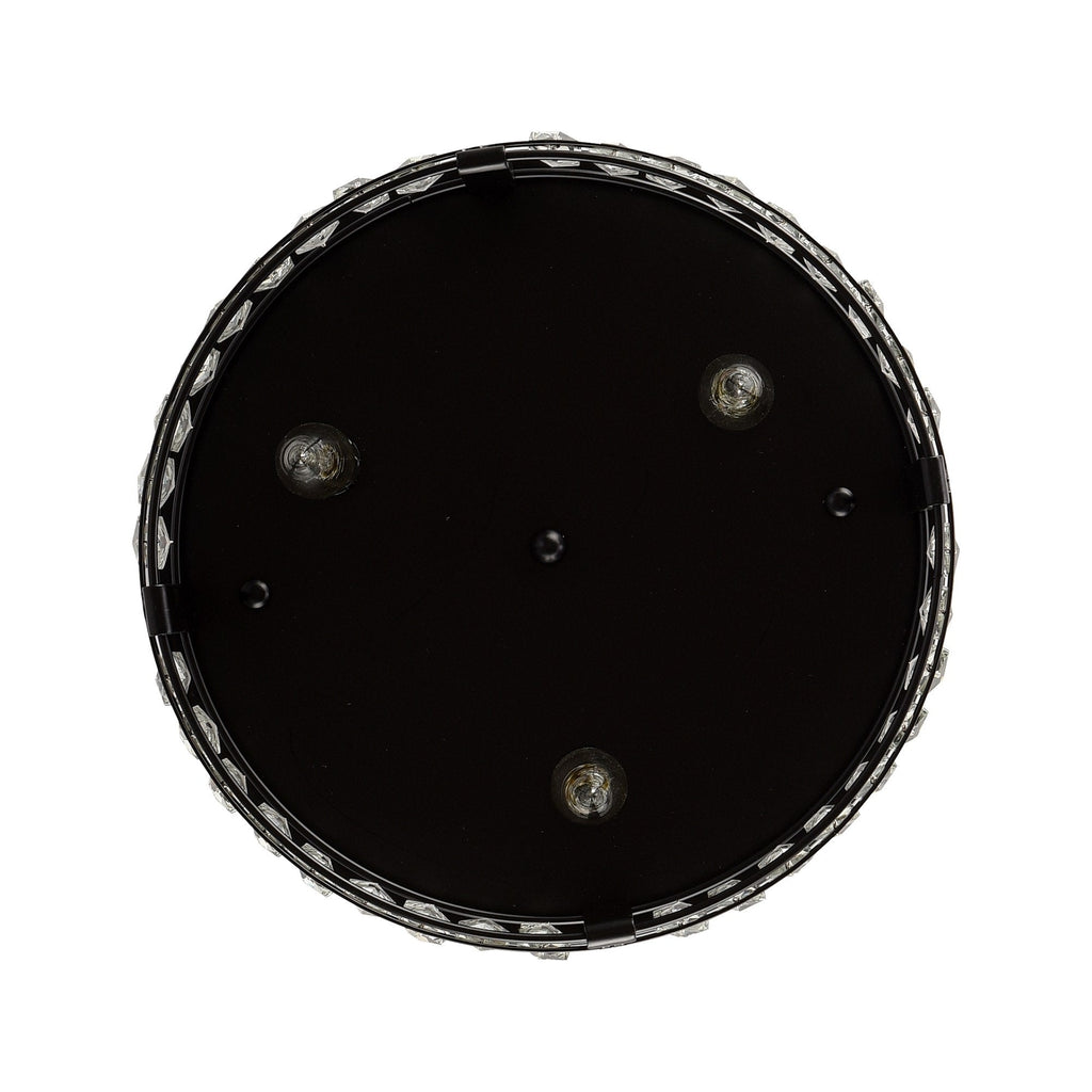 Lustre encastré moderne en cristal noir à 3 lumières pour couloir 13.3