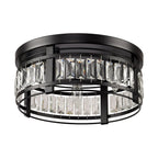 Lustre encastré moderne en cristal noir à 3 lumières pour couloir 13.3