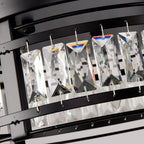 Lustre encastré moderne en cristal noir à 3 lumières pour couloir 13.3