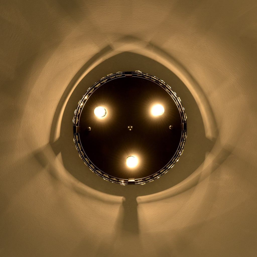 Lustre encastré moderne en cristal noir à 3 lumières pour couloir 13.3