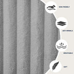 Canapé modulable réversible 4 places en U 130 en velours côtelé rayé gris – Agencement personnalisable pour salon et chambre