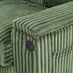 Canapé 4 places en velours côtelé 133 avec ports USB, porte-gobelets rabattables et rangement dissimulé