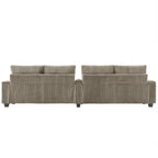 Canapé 4 places en velours côtelé 133 avec ports USB, porte-gobelets rabattables et rangement dissimulé