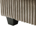 Canapé 4 places en velours côtelé 133 avec ports USB, porte-gobelets rabattables et rangement dissimulé