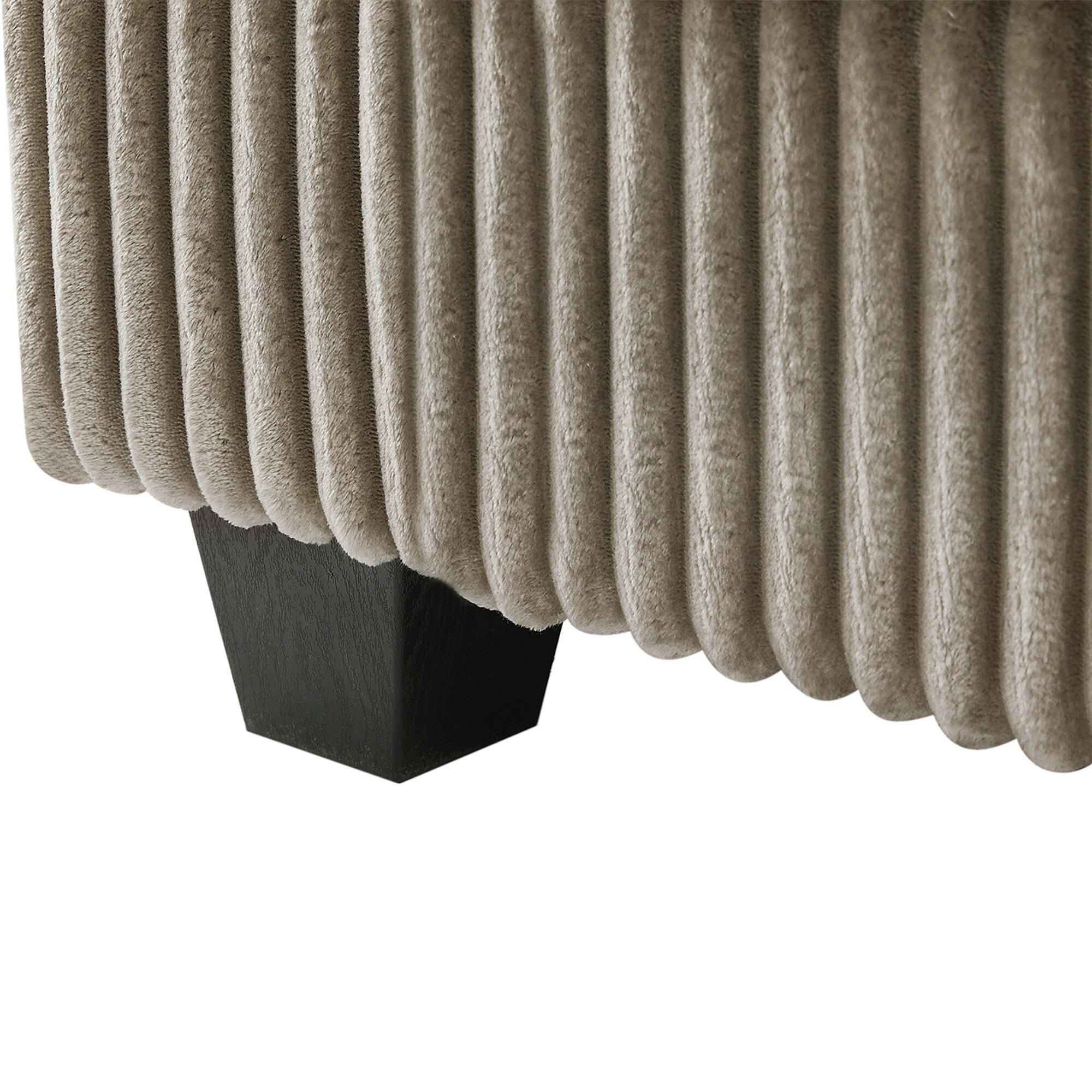 Canapé 4 places en velours côtelé 133 avec ports USB, porte-gobelets rabattables et rangement dissimulé