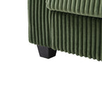 Canapé 4 places en velours côtelé 133 avec ports USB, porte-gobelets rabattables et rangement dissimulé