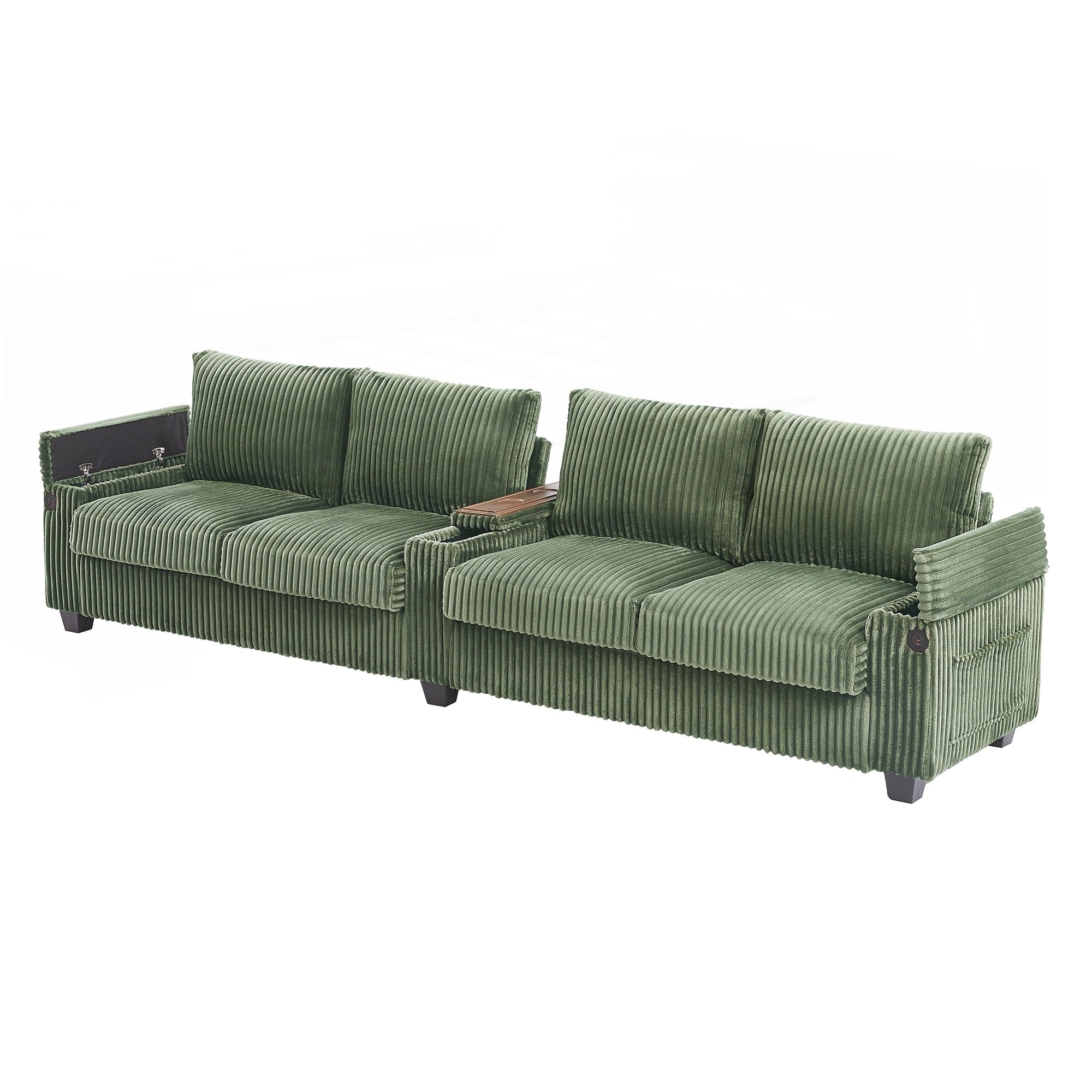 Canapé 4 places en velours côtelé de 133 pouces