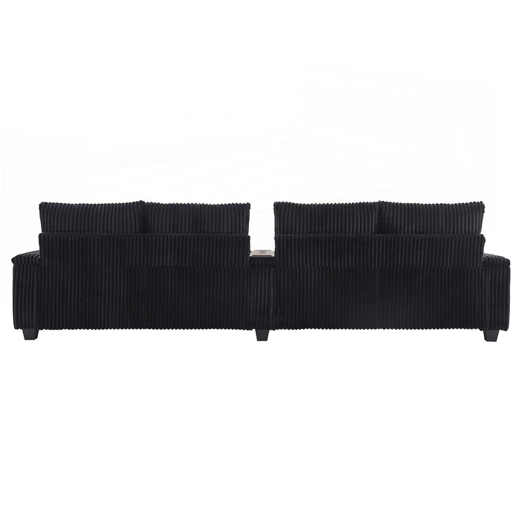 Canapé 4 places en velours côtelé de 133 pouces