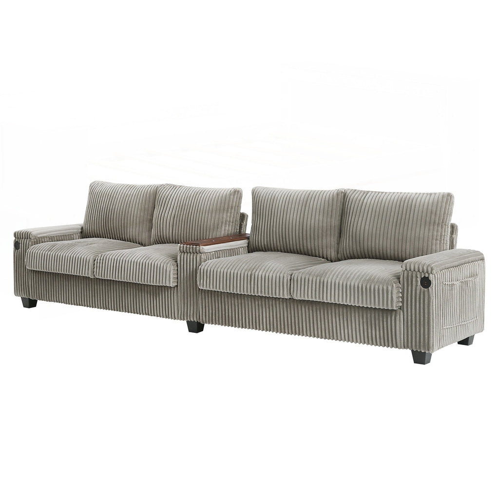 Canapé 4 places en velours côtelé de 133 pouces