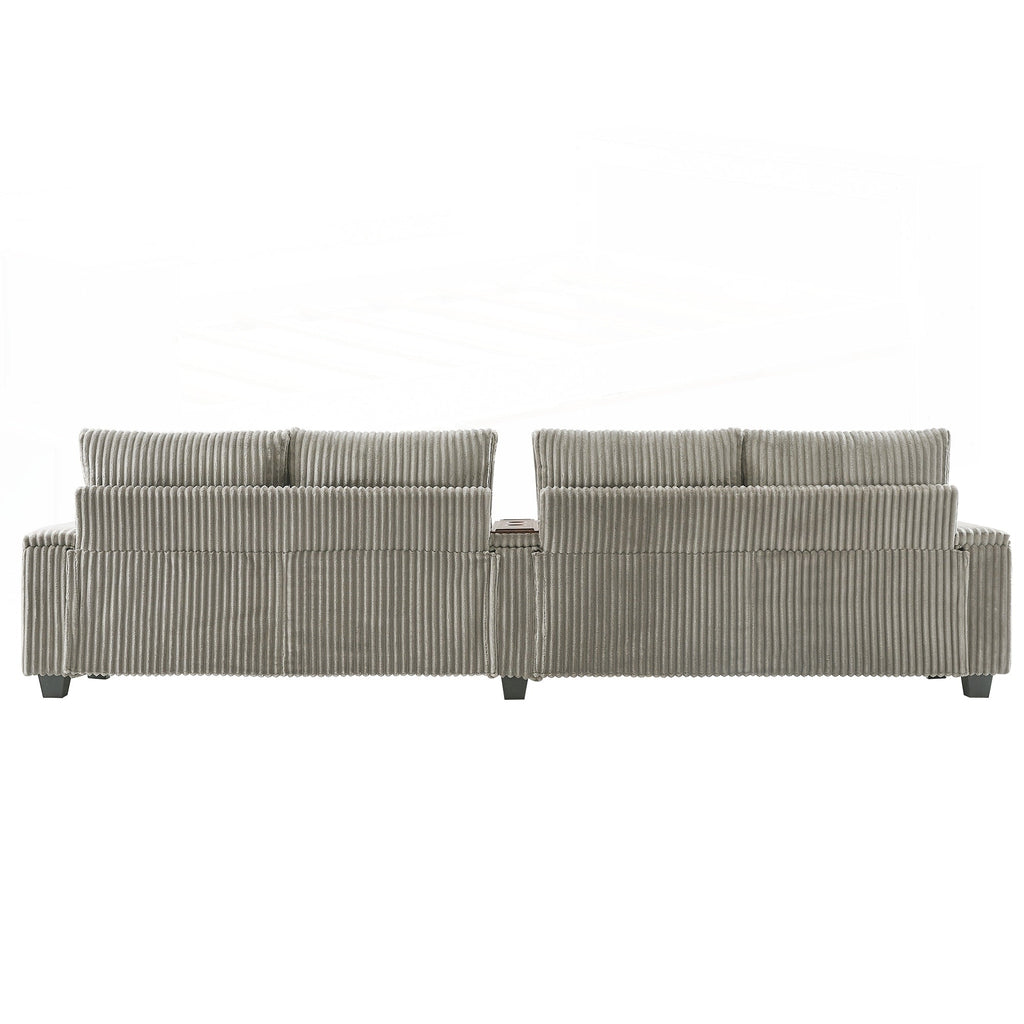 Canapé 4 places en velours côtelé de 133 pouces