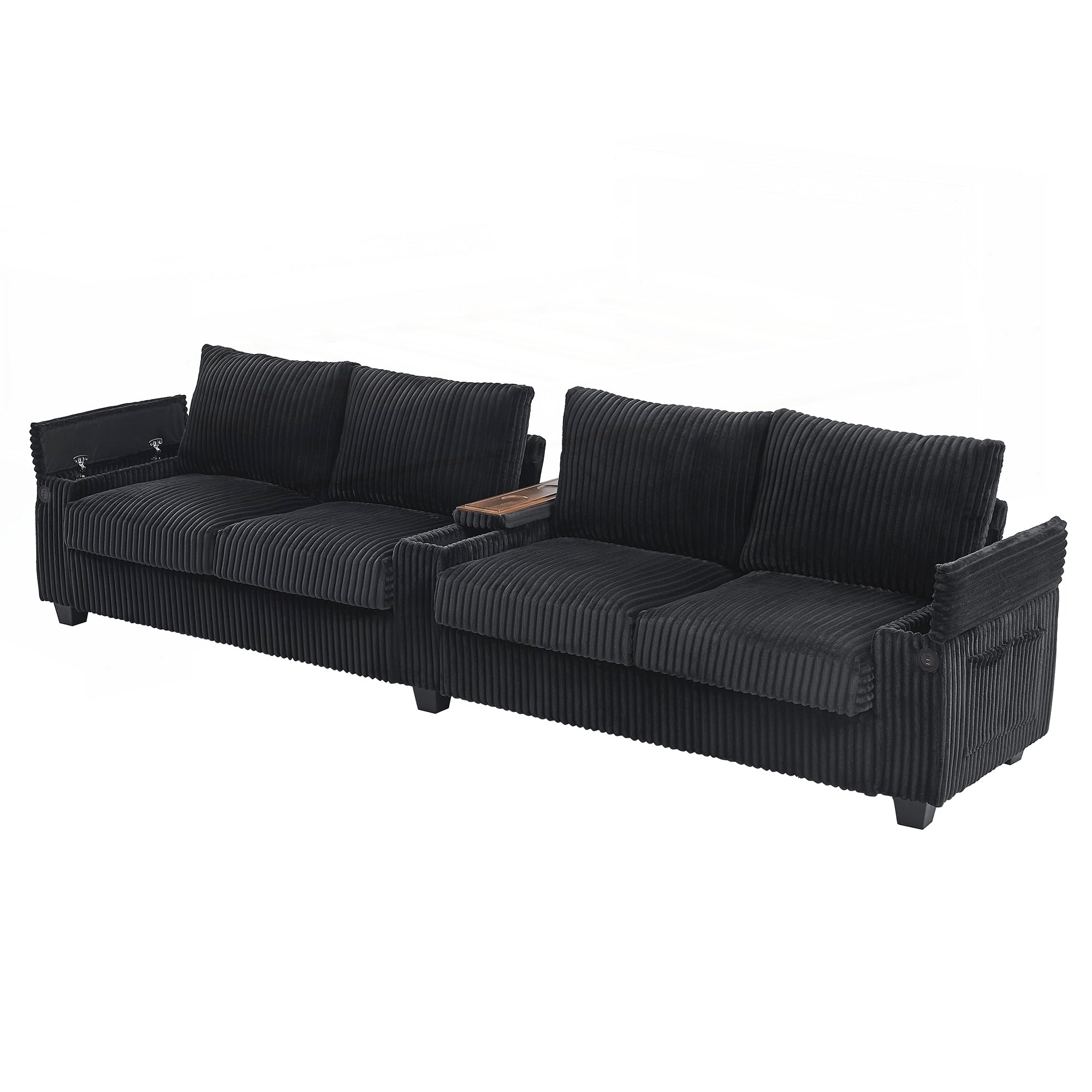 Canapé 4 places en velours côtelé de 133 pouces