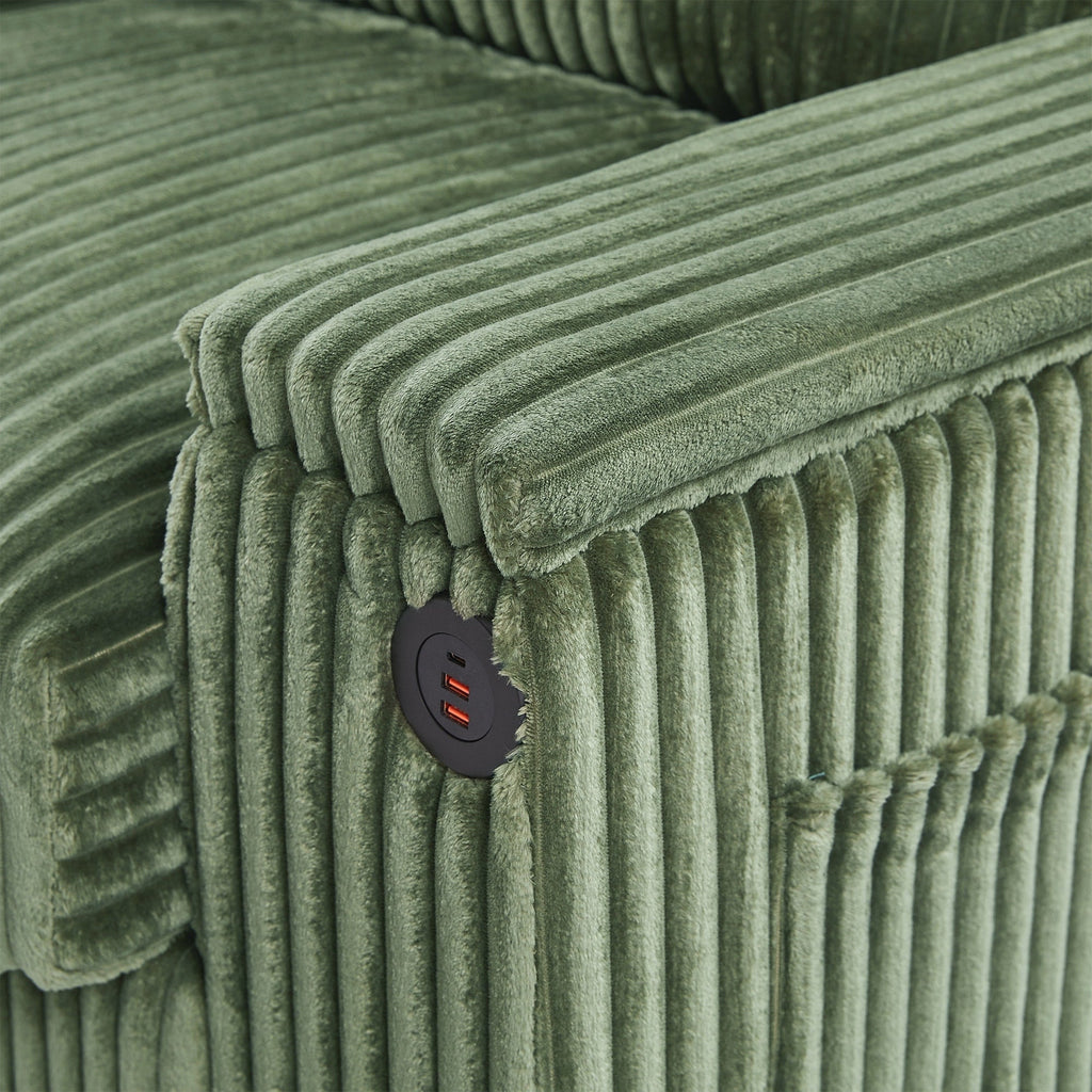 Canapé 4 places en velours côtelé de 133 pouces